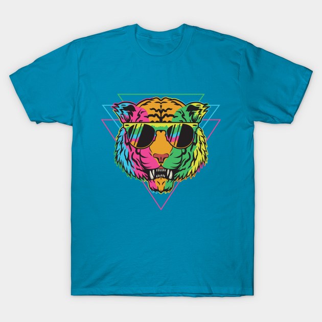 80s Retro New Wave Tiger T-Shirt by machmigo